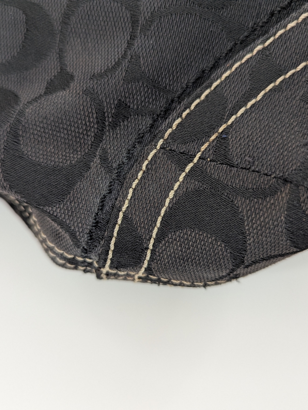 Vintage COACH Signature Shoulder Bag Black Monogram Jacquard Hobo 10561 Y2K - Picture 9 of 12